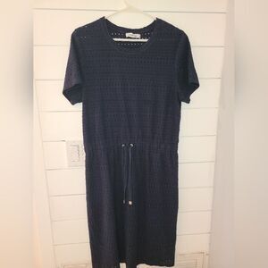 Calvin Klein Navy Blue Eyelet Dress
